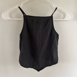 H&M Black Textured Spaghetti-Strap Cami